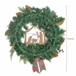 Best deal 🧨 24" Church & Red Ball Ornament Pine Wreath by Ashland® ❤️ -Ashland Sale Store 10700019 5