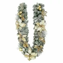 Brand new 👍 6ft. Poinsettia & Ornament Flocked Garland by Ashland® 👍 -Ashland Sale Store 10700051 2