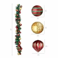 Hot Sale ✨ 72" Red & Green Ornament Garland by Ashland® 😍 -Ashland Sale Store 10700053 3