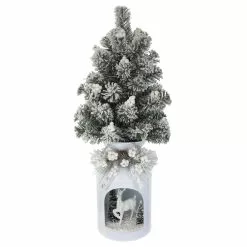 Best deal ✨ 2ft. Artificial Pine Tree With Deer Tin Pot by Ashland® 🛒