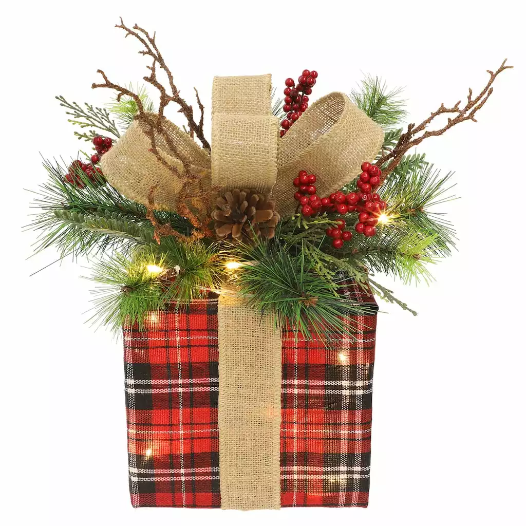 Best Sale ❤️ 14" Large Red & Green Gift Box With LED Lights by Ashland® 💯 4 Best Sale ❤️ 14" Large Red & Green Gift Box With LED Lights by Ashland® 💯 - Image 2