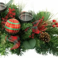 Cheapest ✨ 32" Red & Green Pine Candle Holder Arrangement with Ornaments by Ashland® ⭐ -Ashland Sale Store 10700072 2