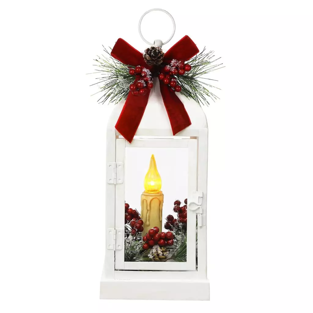 Coupon 🧨 12" White Metal Lantern With LED Lights by Ashland® ⭐ 4 Coupon 🧨 12" White Metal Lantern With LED Lights by Ashland® ⭐ - Image 2