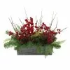 Deals 👍 Pine & Berry Arrangement In Wooden Box by Ashland® ✔️ -Ashland Sale Store 10700074 1