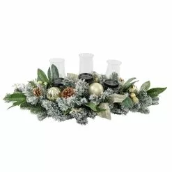 Outlet 😀 32" Magnolia, Pinecone & Ornament Candle Holder by Ashland® 🧨