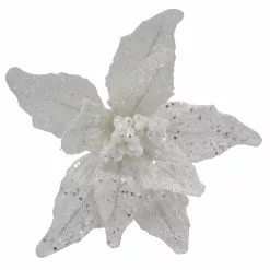 New 🔥 White Glitter Poinsettia Pick by Ashland® 🌟 -Ashland Sale Store 10700099 3