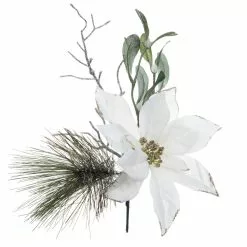 Best Pirce 🎉 White Poinsettia & Pine Pick by Ashland® 🎁