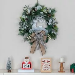 Deals 😍 24" Deer Sign Pine & Berry Wreath by Ashland® 🛒 -Ashland Sale Store 10700354 4