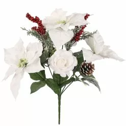Best Pirce ⭐ Mixed Rose, Poinsettia, Pinecone & Berry Bouquet by Ashland® 🎉