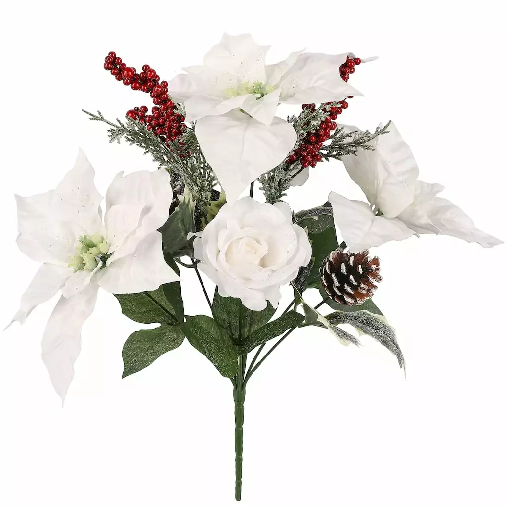 Best Pirce ⭐ Mixed Rose, Poinsettia, Pinecone & Berry Bouquet by Ashland® 🎉 3 Best Pirce ⭐ Mixed Rose, Poinsettia, Pinecone & Berry Bouquet by Ashland® 🎉