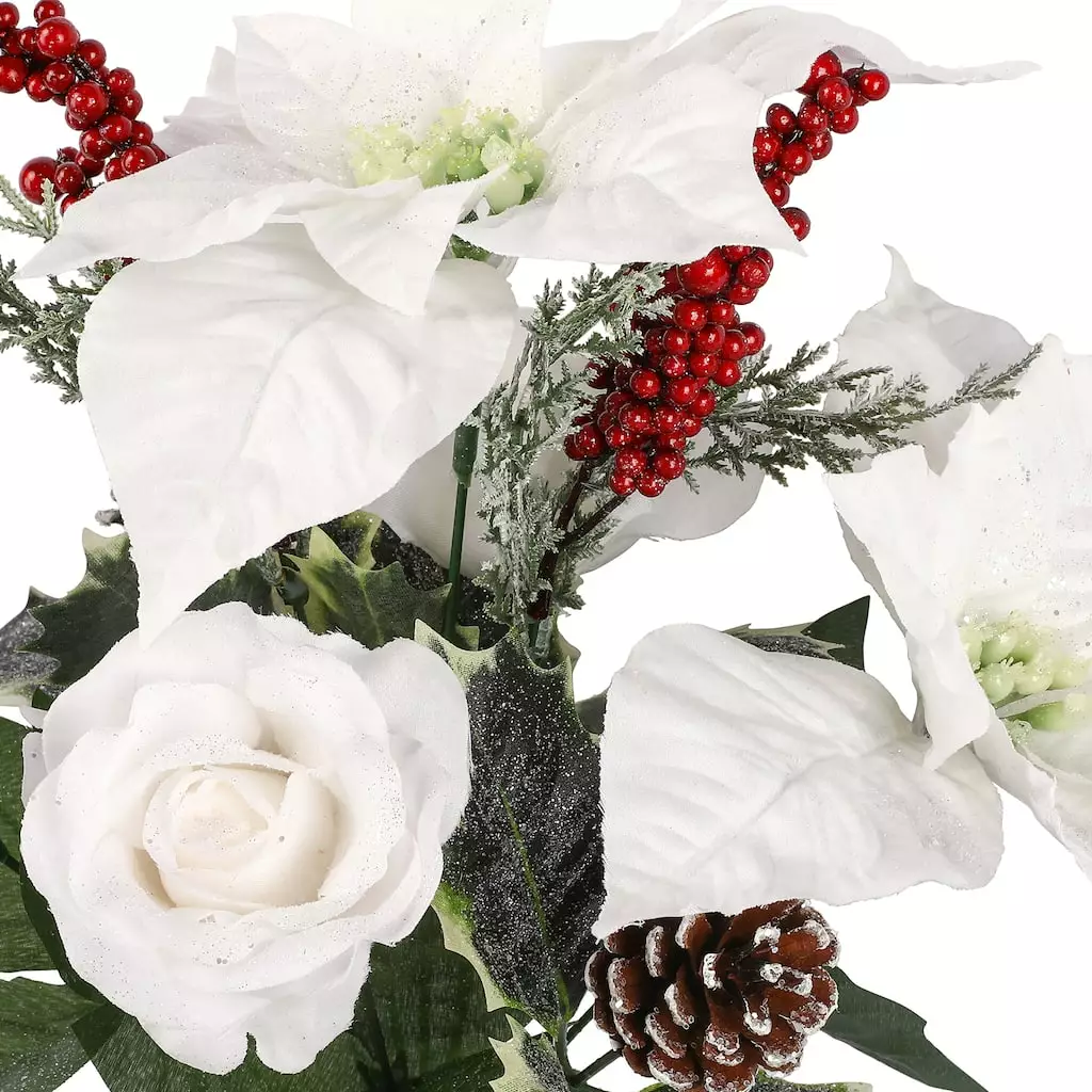 Best Pirce ⭐ Mixed Rose, Poinsettia, Pinecone & Berry Bouquet by Ashland® 🎉 4 Best Pirce ⭐ Mixed Rose, Poinsettia, Pinecone & Berry Bouquet by Ashland® 🎉 - Image 2