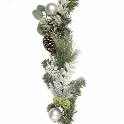 Discount 🛒 6ft. Flocked Pine, Snowflakes & Ornaments Garland by Ashland® 😀