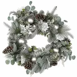Best deal 🎁 24" Flocked Pine, Snowflakes & Ornaments Wreath by Ashland® ❤️
