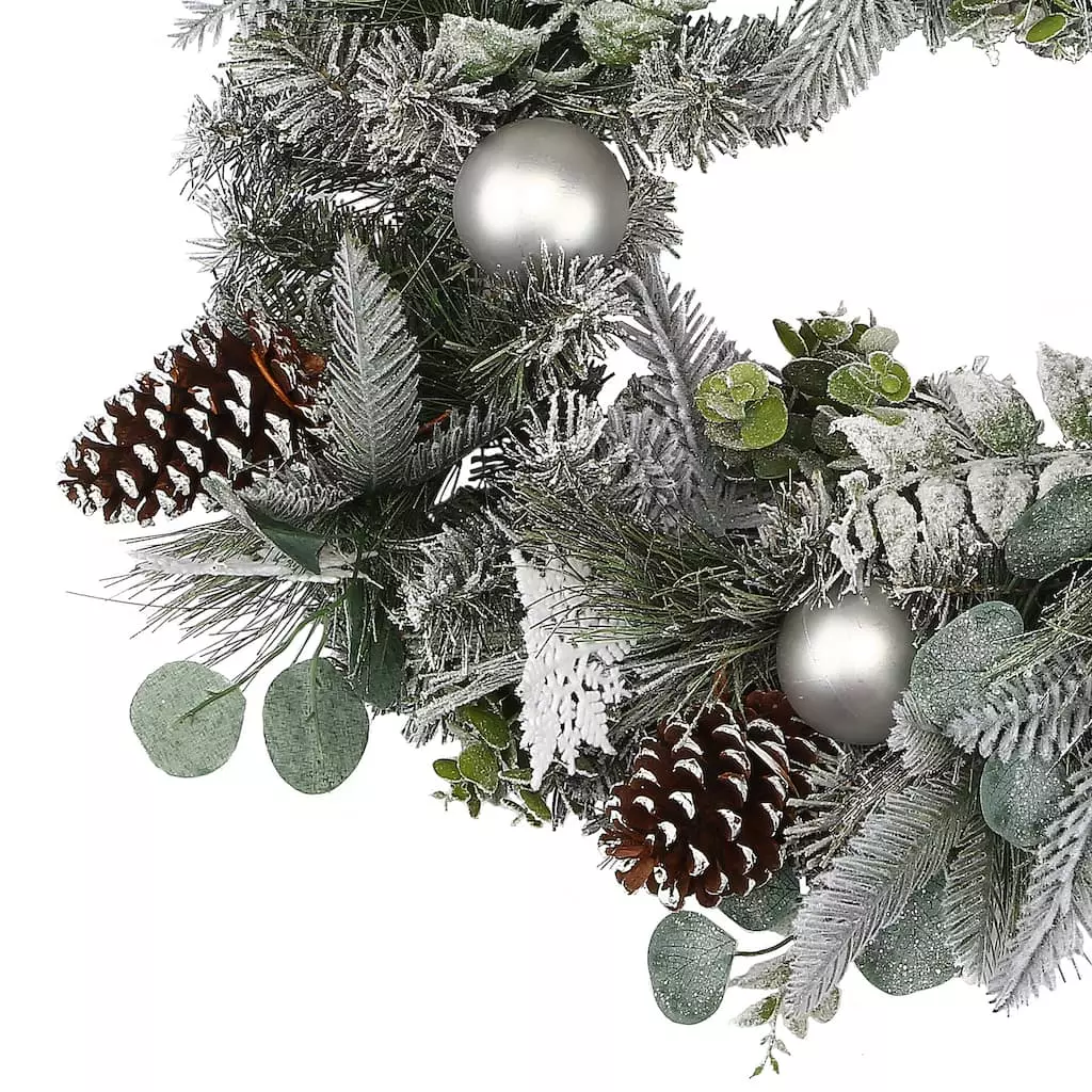 Best deal ๐ 24" Flocked Pine, Snowflakes & Ornaments Wreath by Ashland® โค๏ธ 4 Best deal ๐ 24" Flocked Pine, Snowflakes & Ornaments Wreath by Ashland® โค๏ธ - Image 2
