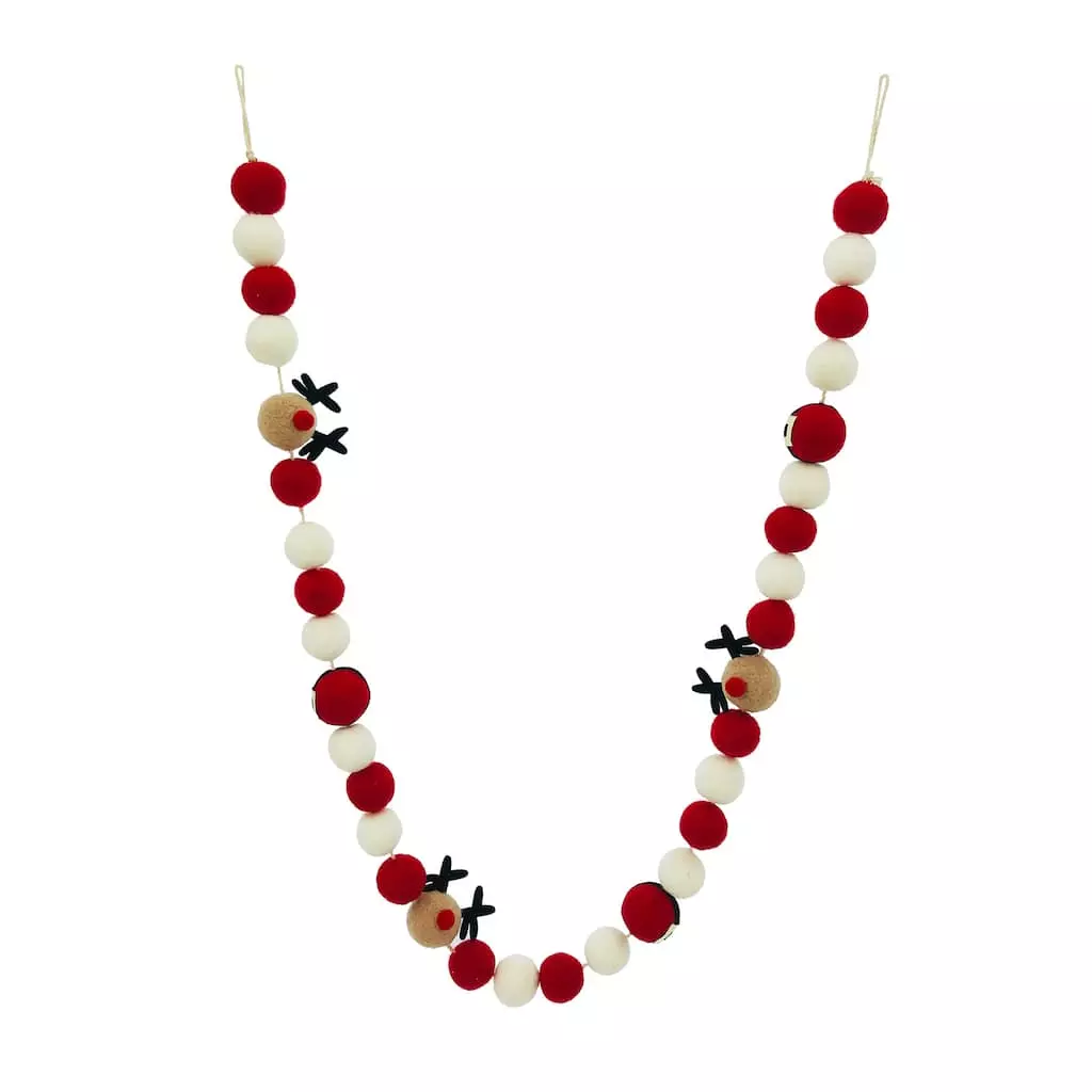 Cheap π 6ft. Reindeer Pom Pom Garland by Ashland® π 4 Cheap π 6ft. Reindeer Pom Pom Garland by Ashland® π - Image 2