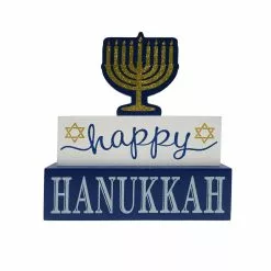 Cheap 🤩 8.5'' Happy Hanukkah Stacked Black Tabletop Sign by Ashland® 😀
