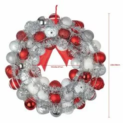 Best deal ⭐ 23" Red & White Ball Ornament Wall Wreath by Ashland® 👍 -Ashland Sale Store 10700709 3