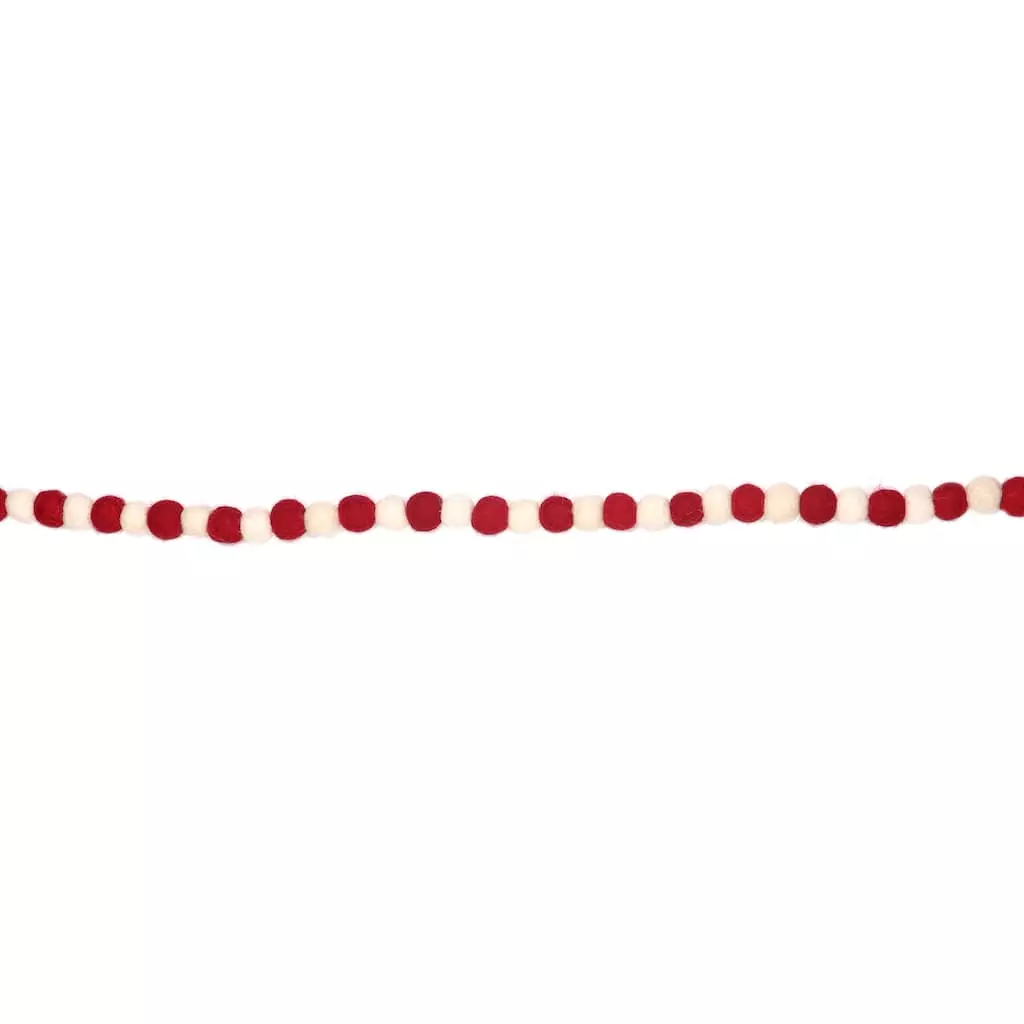 Best Sale 😍 6ft. Red & White Skinny Pom Pom Garland by Ashland® 🥰 4 Best Sale 😍 6ft. Red & White Skinny Pom Pom Garland by Ashland® 🥰 - Image 2