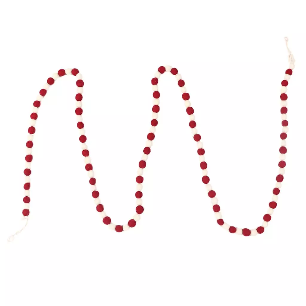 Best Sale 😍 6ft. Red & White Skinny Pom Pom Garland by Ashland® 🥰 5 Best Sale 😍 6ft. Red & White Skinny Pom Pom Garland by Ashland® 🥰 - Image 3