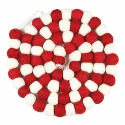 Coupon ❤️ 6ft. Red & White Felt Pom Pom Garland by Ashland® ⭐