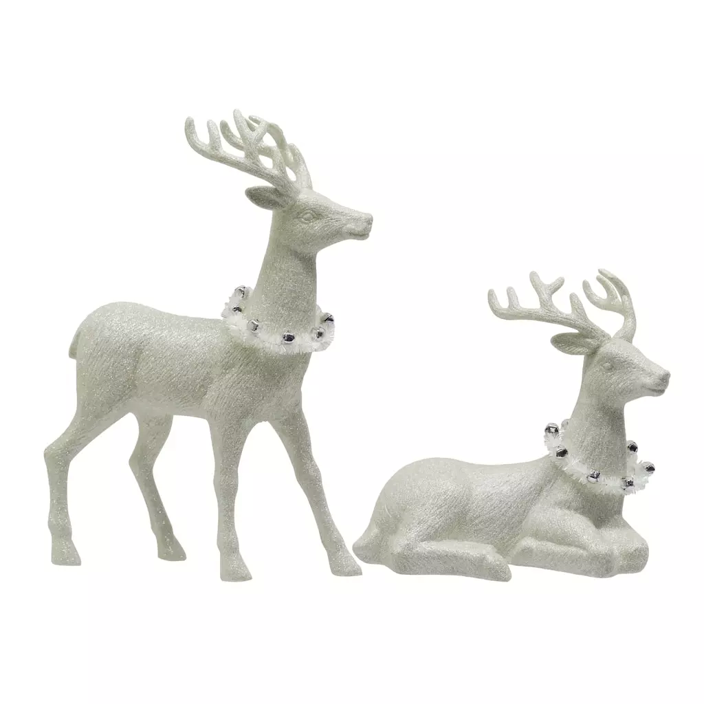 Discount 😉 Assorted Glittery White Deer by Ashland® ✨ 3 Discount 😉 Assorted Glittery White Deer by Ashland® ✨
