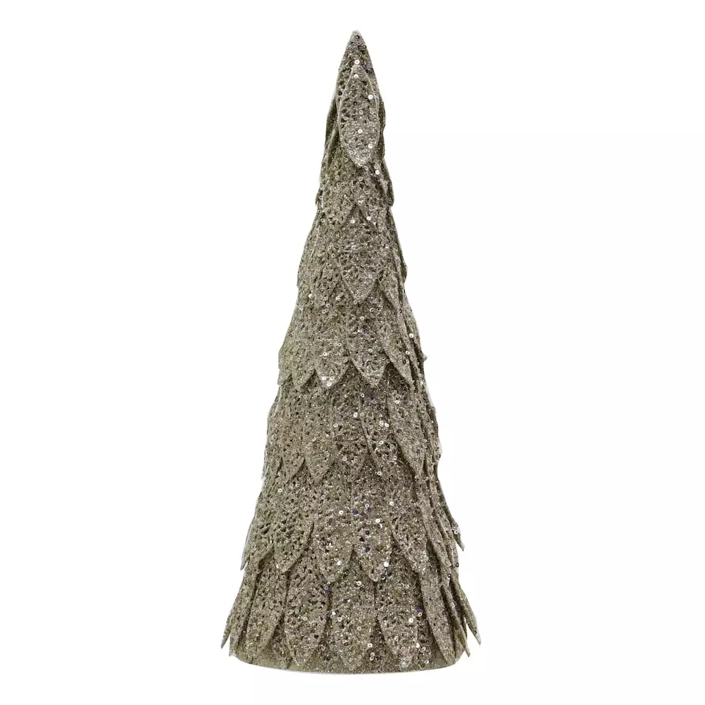 Outlet ⭐ 17" Sequined Gold Twist Cone Tabletop Tree by Ashland® 👍 3 Outlet ⭐ 17" Sequined Gold Twist Cone Tabletop Tree by Ashland® 👍