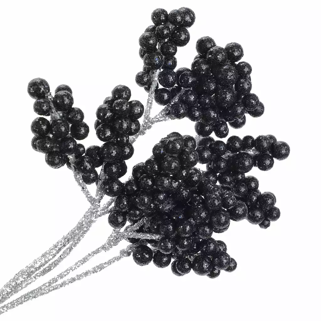 Cheapest 🛒 Black Berry & Silver Glitter Micro Berry Stem by Ashland® ✨ 4 Cheapest 🛒 Black Berry & Silver Glitter Micro Berry Stem by Ashland® ✨ - Image 2