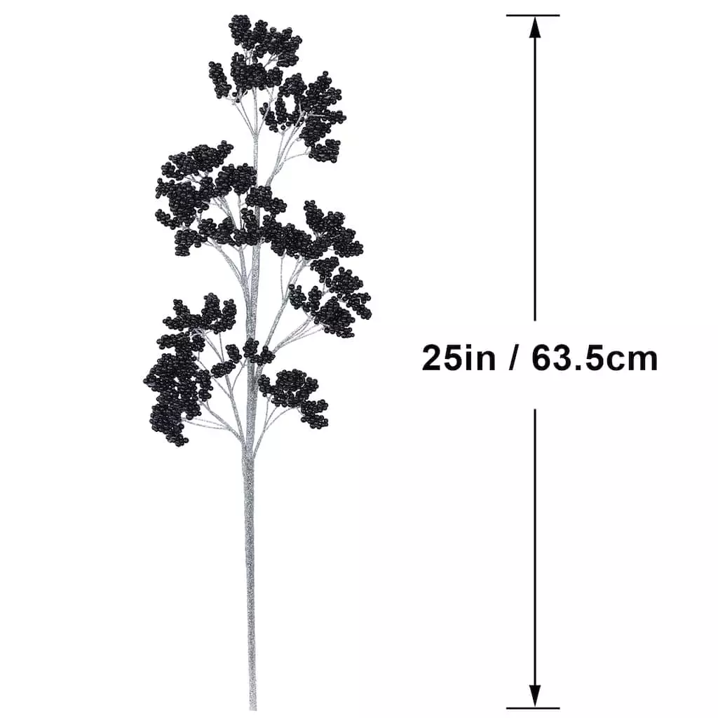 Cheapest 🛒 Black Berry & Silver Glitter Micro Berry Stem by Ashland® ✨ 5 Cheapest 🛒 Black Berry & Silver Glitter Micro Berry Stem by Ashland® ✨ - Image 3