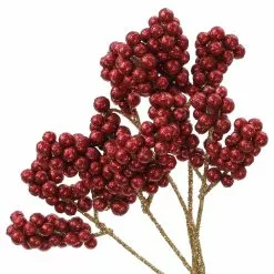 Brand new ✔️ Red Micro Berries with Glittery Gold Stem by Ashland® ⭐ -Ashland Sale Store 10701001 2