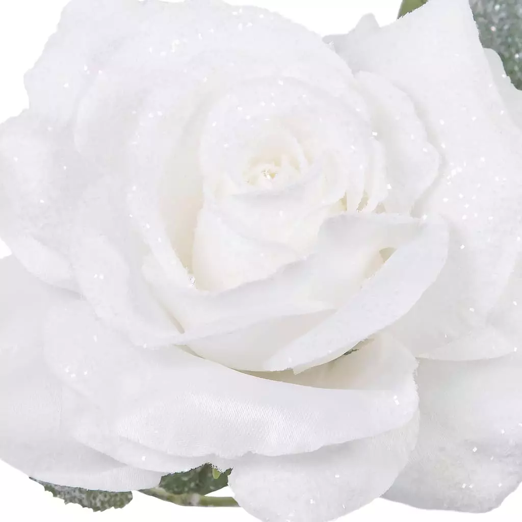 Buy 🤩 White Glitter Garden Rose Spray by Ashland® 😍 4 Buy 🤩 White Glitter Garden Rose Spray by Ashland® 😍 - Image 2