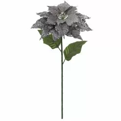 Wholesale ⌛ Glittery Silver Poinsettia Stem by Ashland® ✔️