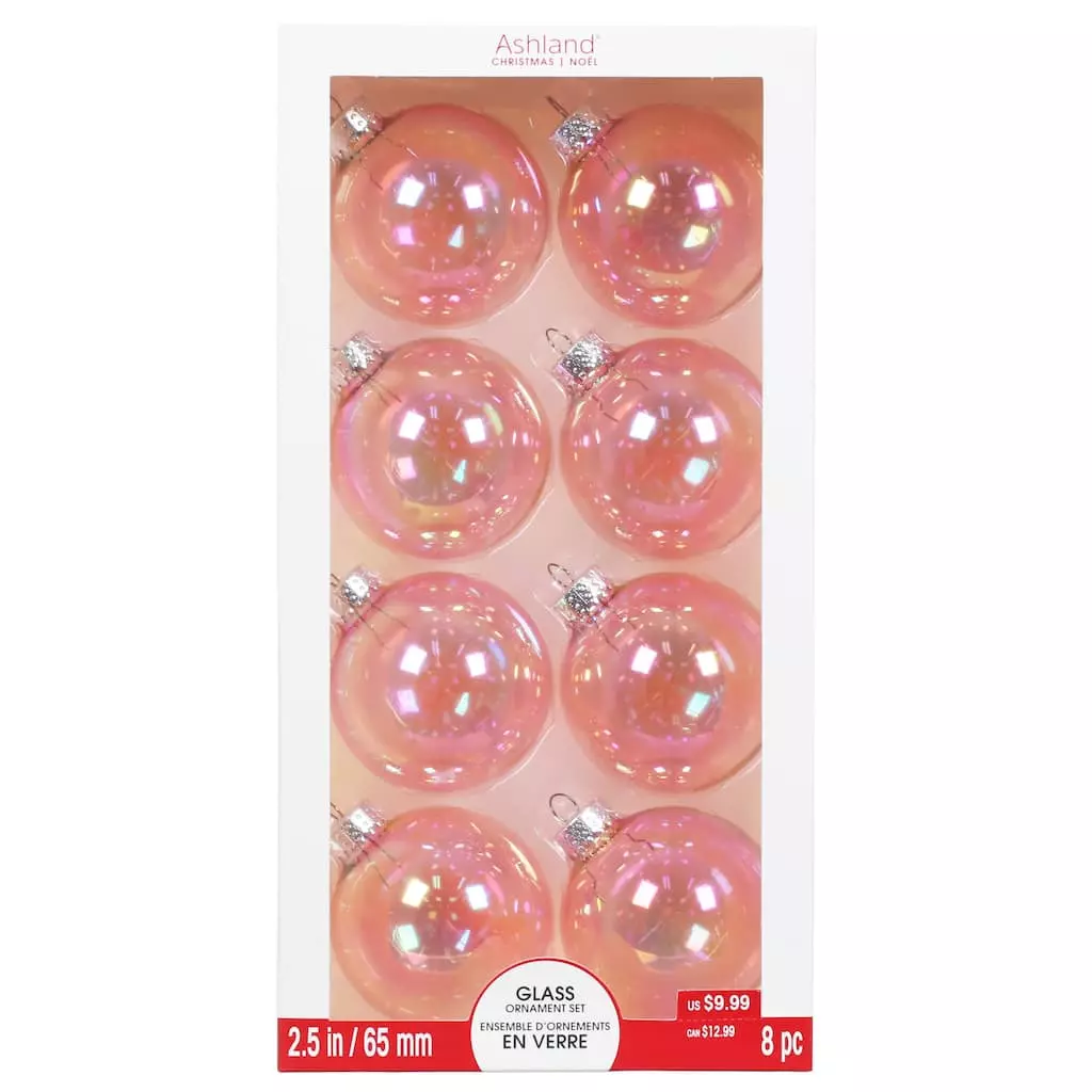 Brand new 🔥 Assorted 8ct. 2.5" Light Pink Glass Ball Ornaments by Ashland® 🔥 7 Brand new 🔥 Assorted 8ct. 2.5" Light Pink Glass Ball Ornaments by Ashland® 🔥 - Image 5