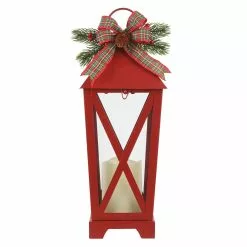 Brand new 🛒 16" Red LED Candle Lantern with Greenery by Ashland® ⭐