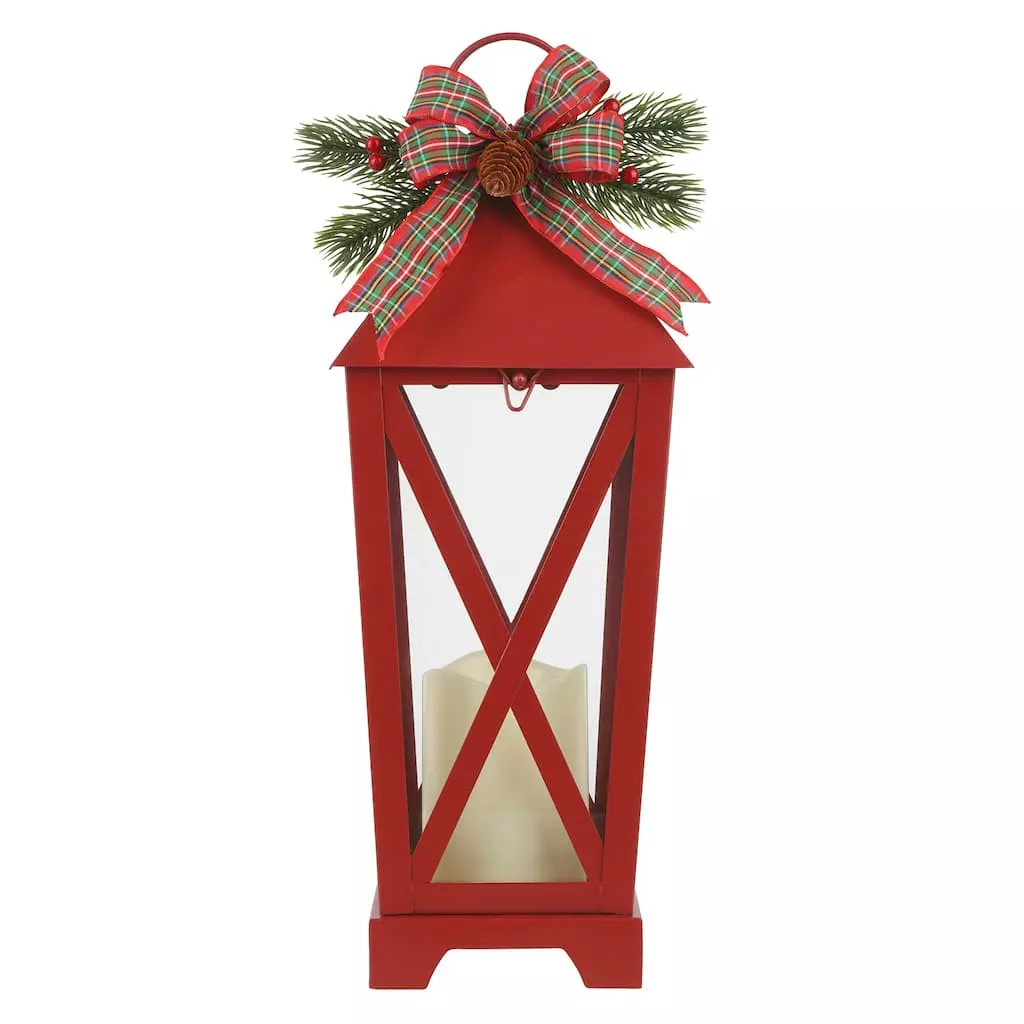 Brand new 🛒 16" Red LED Candle Lantern with Greenery by Ashland® ⭐ 3 Brand new 🛒 16" Red LED Candle Lantern with Greenery by Ashland® ⭐