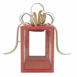 Best Pirce 💯 11" Red & Gold Gift Box Lantern by Ashland® 👍 -Ashland Sale Store 10701727 3