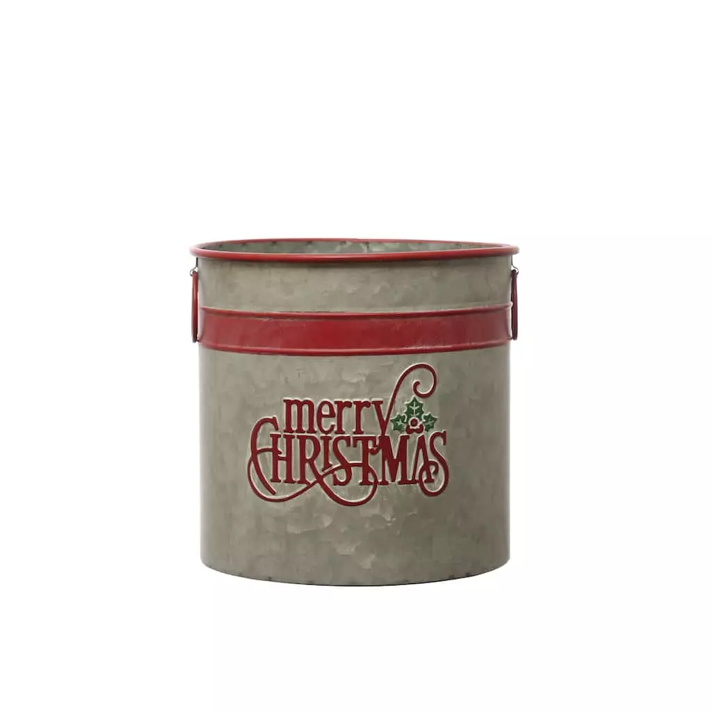 Cheap 👍 10.5" Small Merry Christmas Galvanized Metal Bucket by Ashland® 🎁 3 Cheap 👍 10.5" Small Merry Christmas Galvanized Metal Bucket by Ashland® 🎁