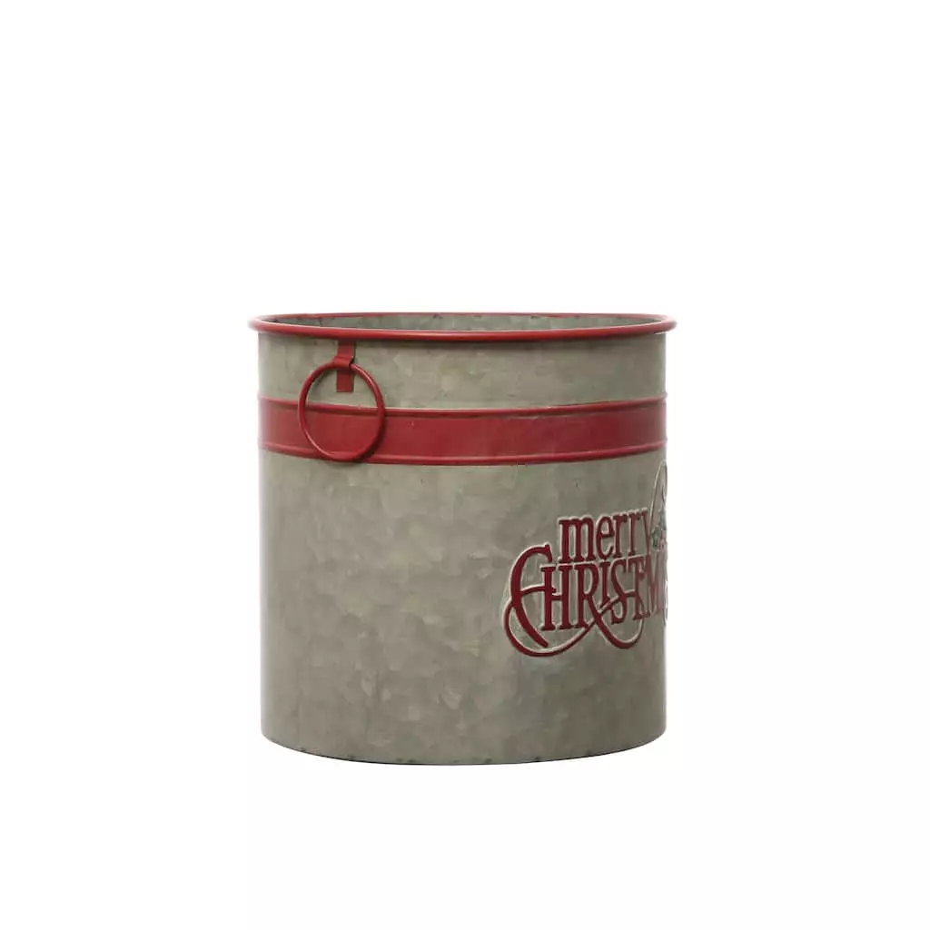 Cheap 👍 10.5" Small Merry Christmas Galvanized Metal Bucket by Ashland® 🎁 4 Cheap 👍 10.5" Small Merry Christmas Galvanized Metal Bucket by Ashland® 🎁 - Image 2