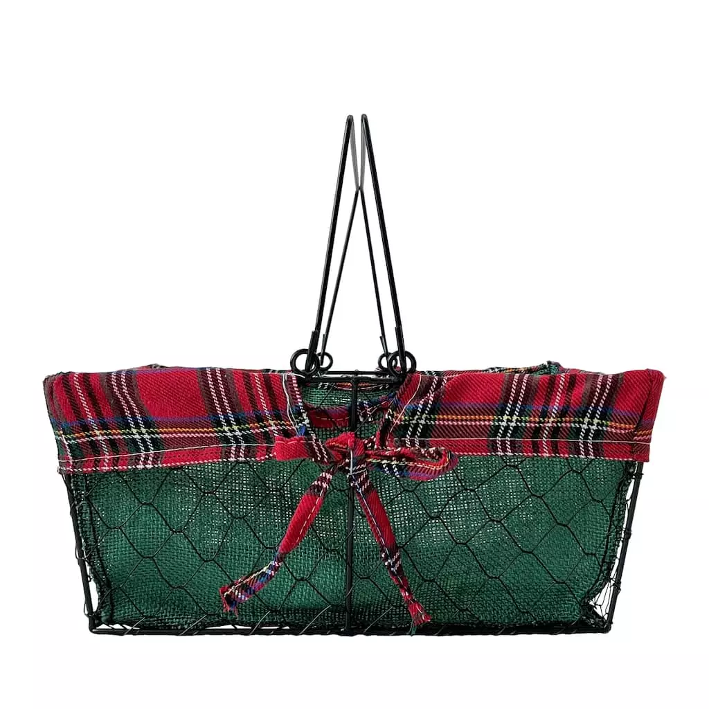 Hot Sale 🤩 13" Large Wire Basket with Green Burlap by Ashland® ✨ 3 Hot Sale 🤩 13" Large Wire Basket with Green Burlap by Ashland® ✨