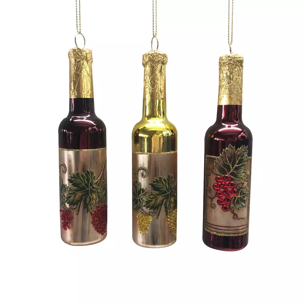 Cheap 🎉 Assorted Glass Wine Bottle Ornament by Ashland® ✨ 3 Cheap 🎉 Assorted Glass Wine Bottle Ornament by Ashland® ✨