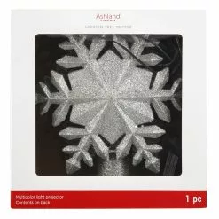 Discount 🔔 9" Silver Glitter Snowflake Multicolor Light Projector Tree Topper by Ashland® 😀
