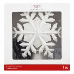 Cheapest 😍 9" White Glitter Snowflake Multicolor Light Projector Tree Topper by Ashland® ❤️