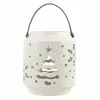 Discount ⌛ 7" White 🛒 Christmas Tree & Snowflake Ceramic Tealight Lantern by Ashland® 🔔 -Ashland Sale Store 10702120 1