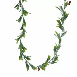 Promo ✔️ 5ft. Pre-Lit LED Red Berry Leaf Garland by Ashland® 🎁
