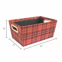 Cheapest 👍 Small Red Plaid Christmas Gift Bin by Ashland® 💯 -Ashland Sale Store 10703264 3