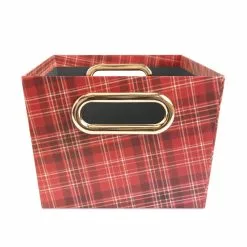 Cheapest 👍 Small Red Plaid Christmas Gift Bin by Ashland® 💯 -Ashland Sale Store 10703264 4