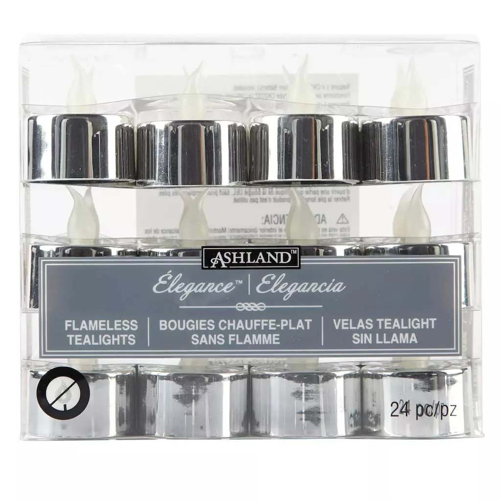Discount 🎁 12 Packs: 24ct. (288 total) Silver LED Silver Tealight Candles by Ashland® 🔔 3 Discount 🎁 12 Packs: 24ct. (288 total) Silver LED Silver Tealight Candles by Ashland® 🔔