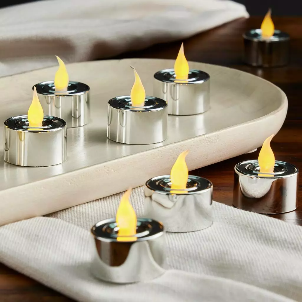 Discount 🎁 12 Packs: 24ct. (288 total) Silver LED Silver Tealight Candles by Ashland® 🔔 4 Discount 🎁 12 Packs: 24ct. (288 total) Silver LED Silver Tealight Candles by Ashland® 🔔 - Image 2