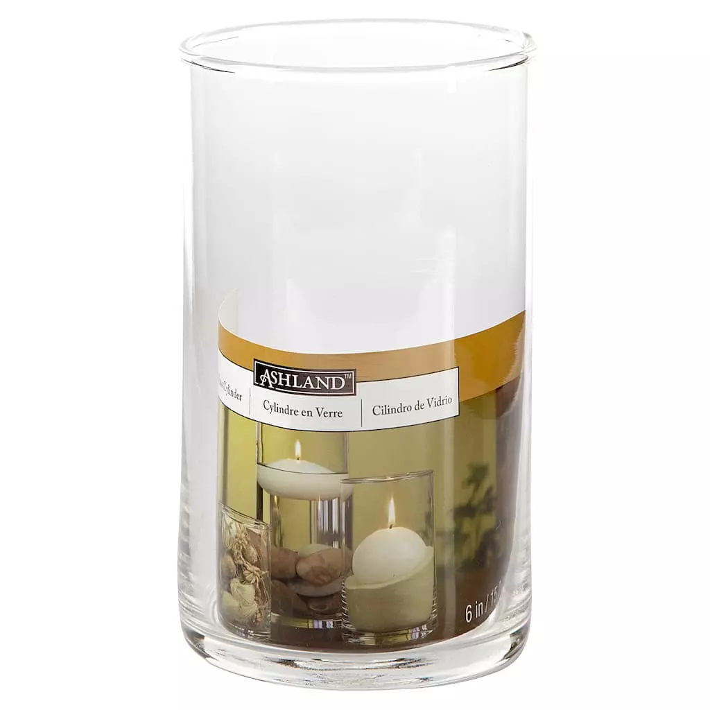 Promo ❤️ 12 Pack: 6" Cylinder Glass Candle Holder by Ashland® 😍 3 Promo ❤️ 12 Pack: 6" Cylinder Glass Candle Holder by Ashland® 😍