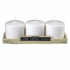 Cheap 🎁 12 Packs: 3 ct. (36 total) Basic Elements™ White Pillar Candles by Ashland® 🌟