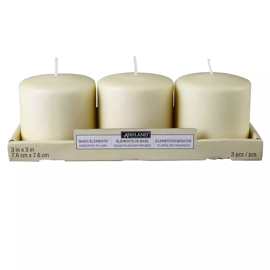 Budget 🛒 12 Packs: 2 ct. (36 total) Basic Elements™ Ivory Pillar Candles by Ashland® 😀 3 Budget 🛒 12 Packs: 2 ct. (36 total) Basic Elements™ Ivory Pillar Candles by Ashland® 😀